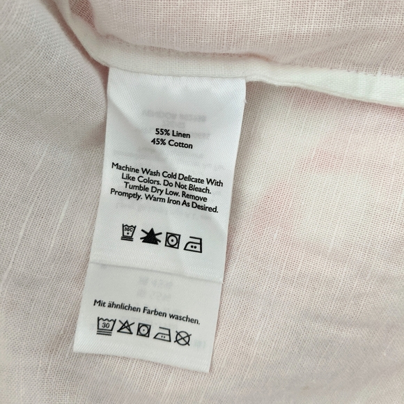 Eddie Bauer White Linen Blend Short Sleeves Button Front Top - Picture 10 of 11